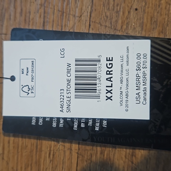 NWT Men's Volcom "Glow Green Single Stone Crew" Sweatshirt got lOne XL Left - Picture 5 of 16